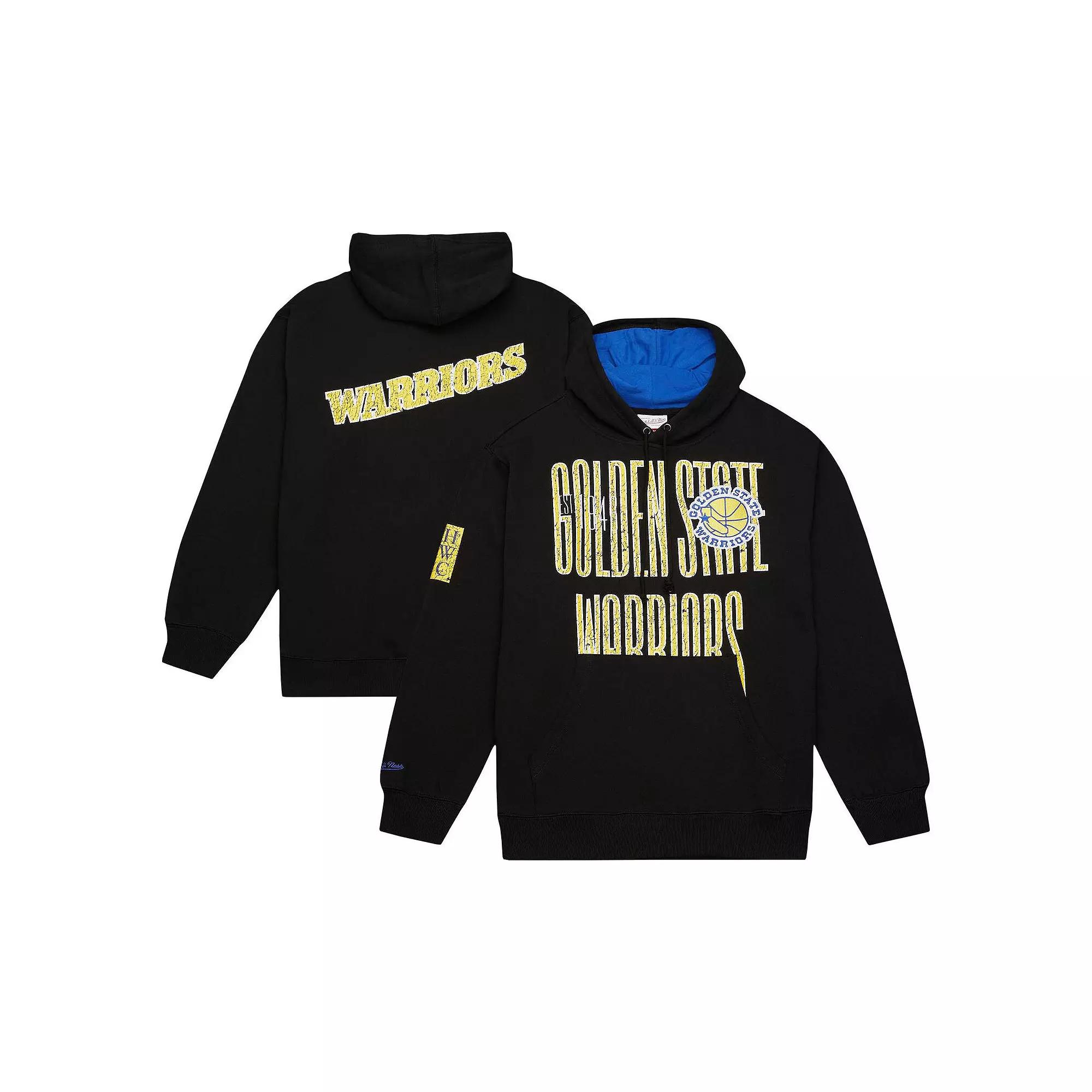 Men's Mitchell & Ness Black Golden State Warriors Hardwood Classics OG 2.0 Pullover Hoodie, Size: 3XL Product Image