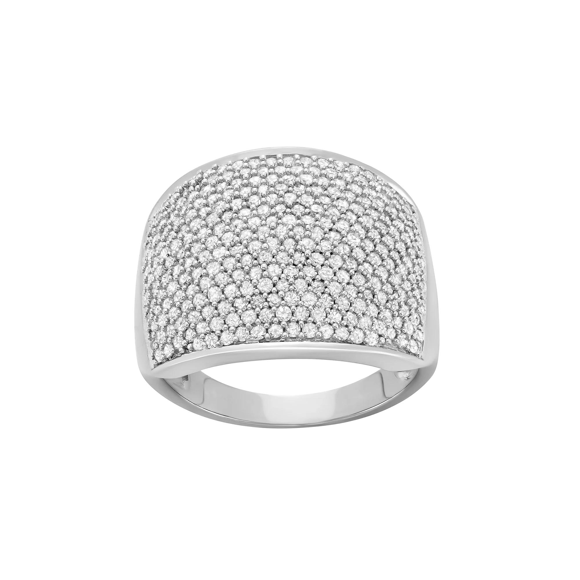 10k White Gold 1 1/2 Carat T.W. Diamond Band Ring, Women's, Size: 7 Product Image
