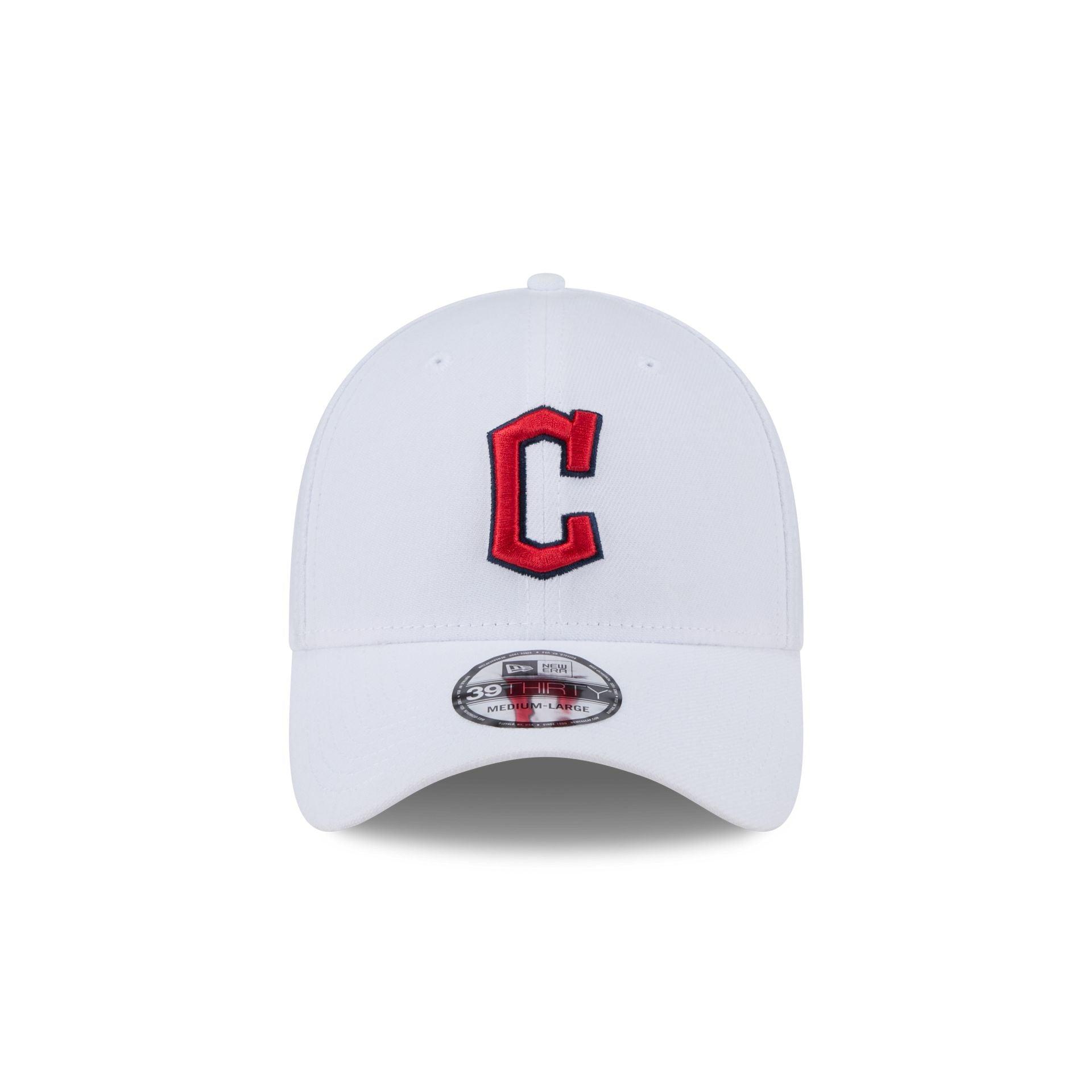 Cleveland Guardians Optic White 39THIRTY Stretch Fit Hat Male Product Image