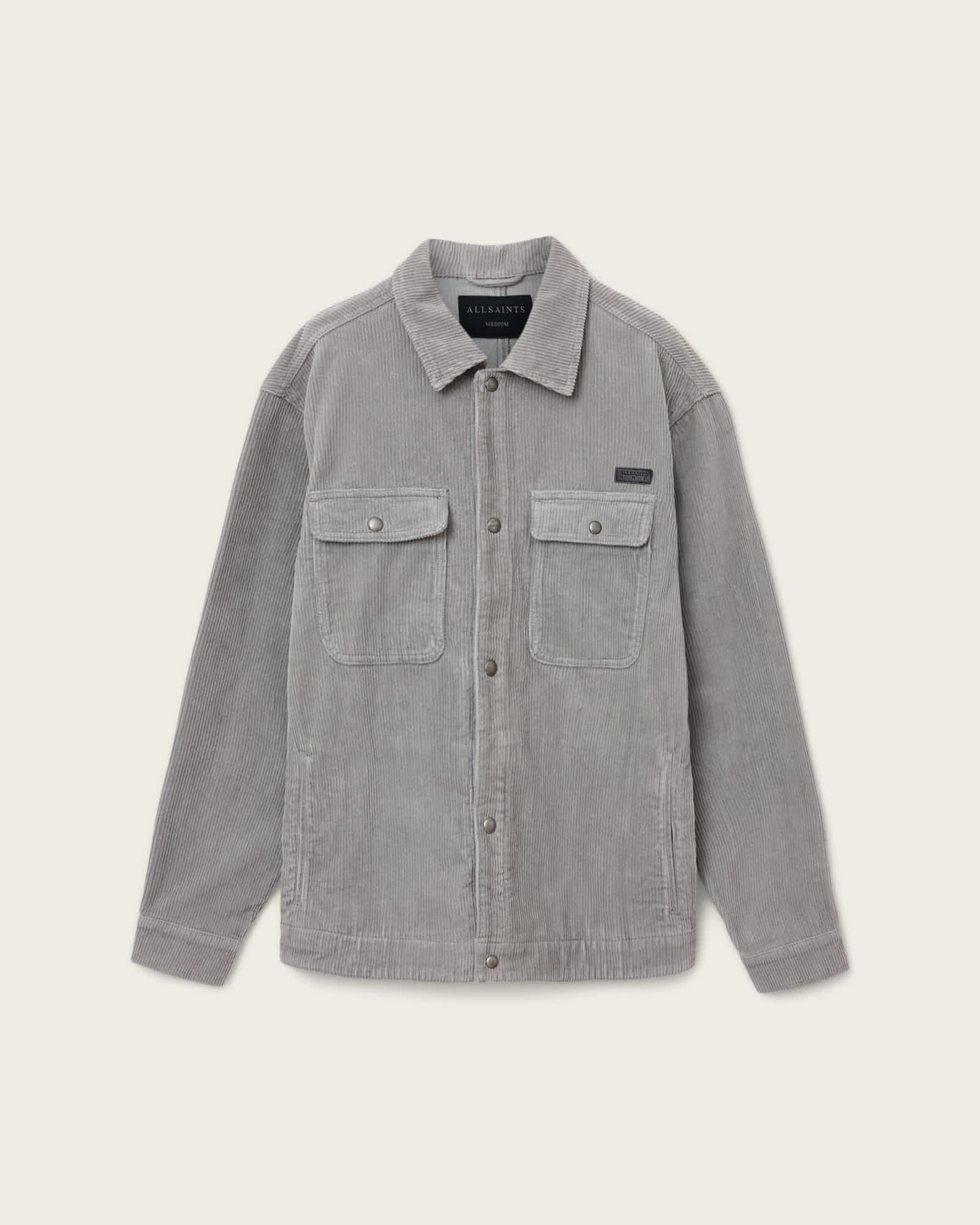 Castleford Corduroy Overshirt MARCH GREY | ALLSAINTS US Product Image