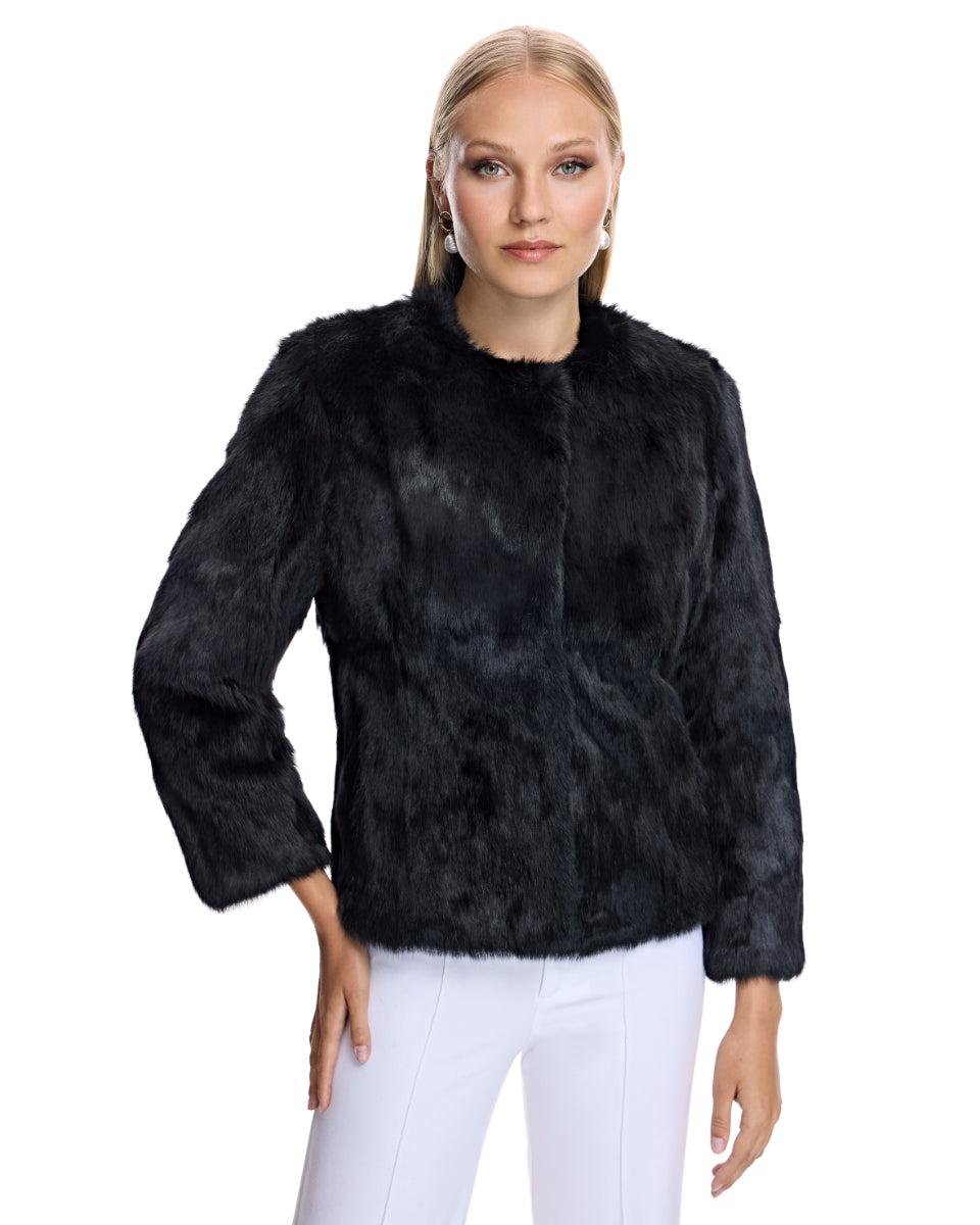 Collarless Rabbit Jacket Product Image