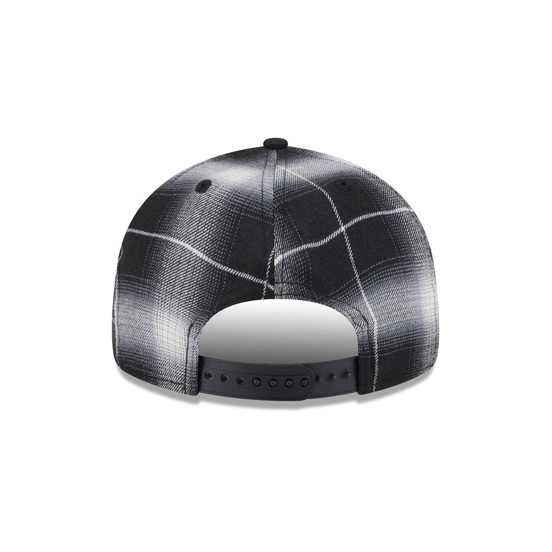 Houston Astros Black and White Plaid Retro Crown 9FIFTY Snapback Hat Male Product Image