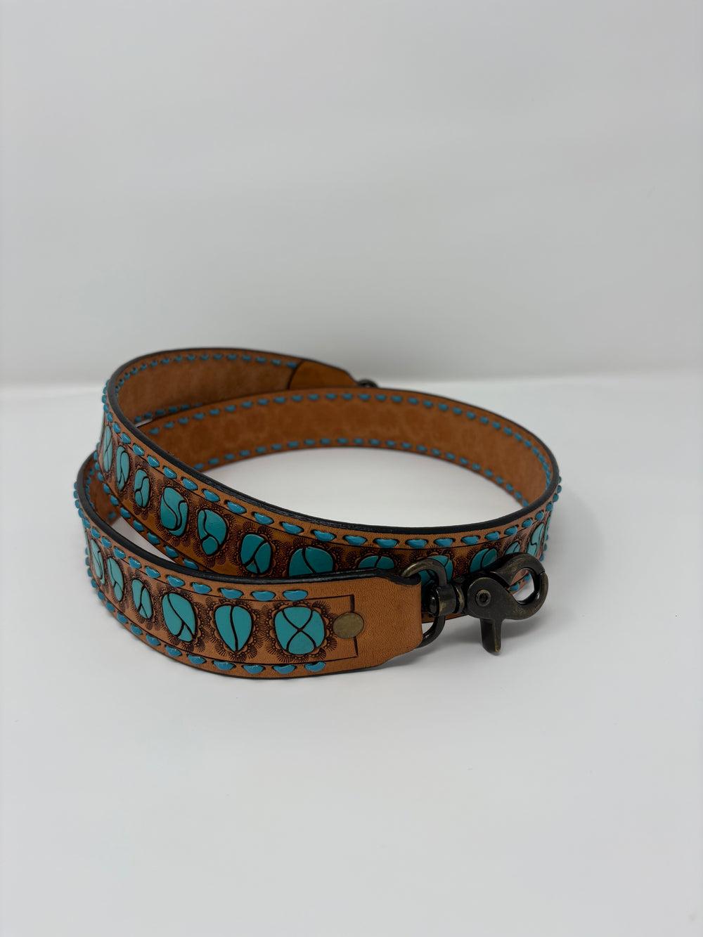 American Darling Tooled Turquoise Purse Strap Product Image