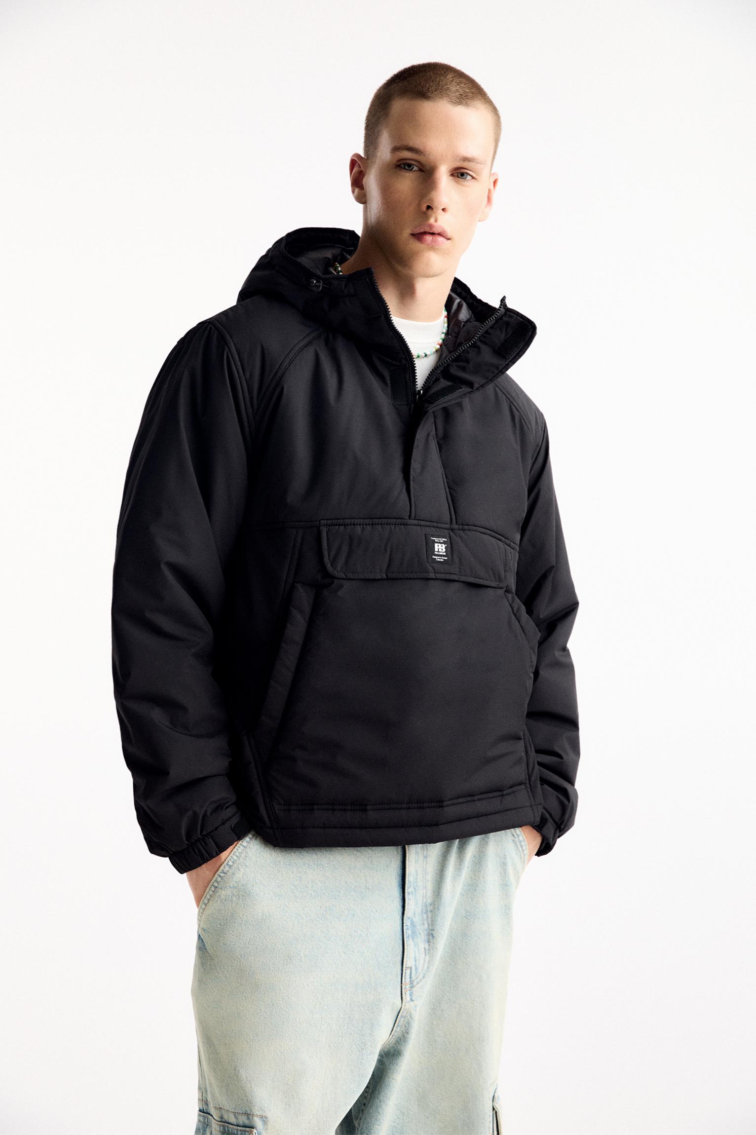 Jacket with pouch pocket and logo Product Image