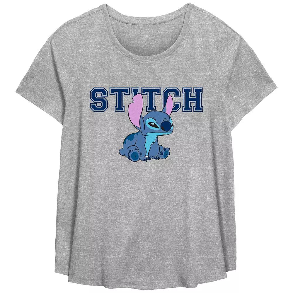 Disney's Lilo & Stitch Angry Sitting Stitch Plus Size Flowy Graphic Tee, Girl's, Size: 0X, Grey Gray Product Image