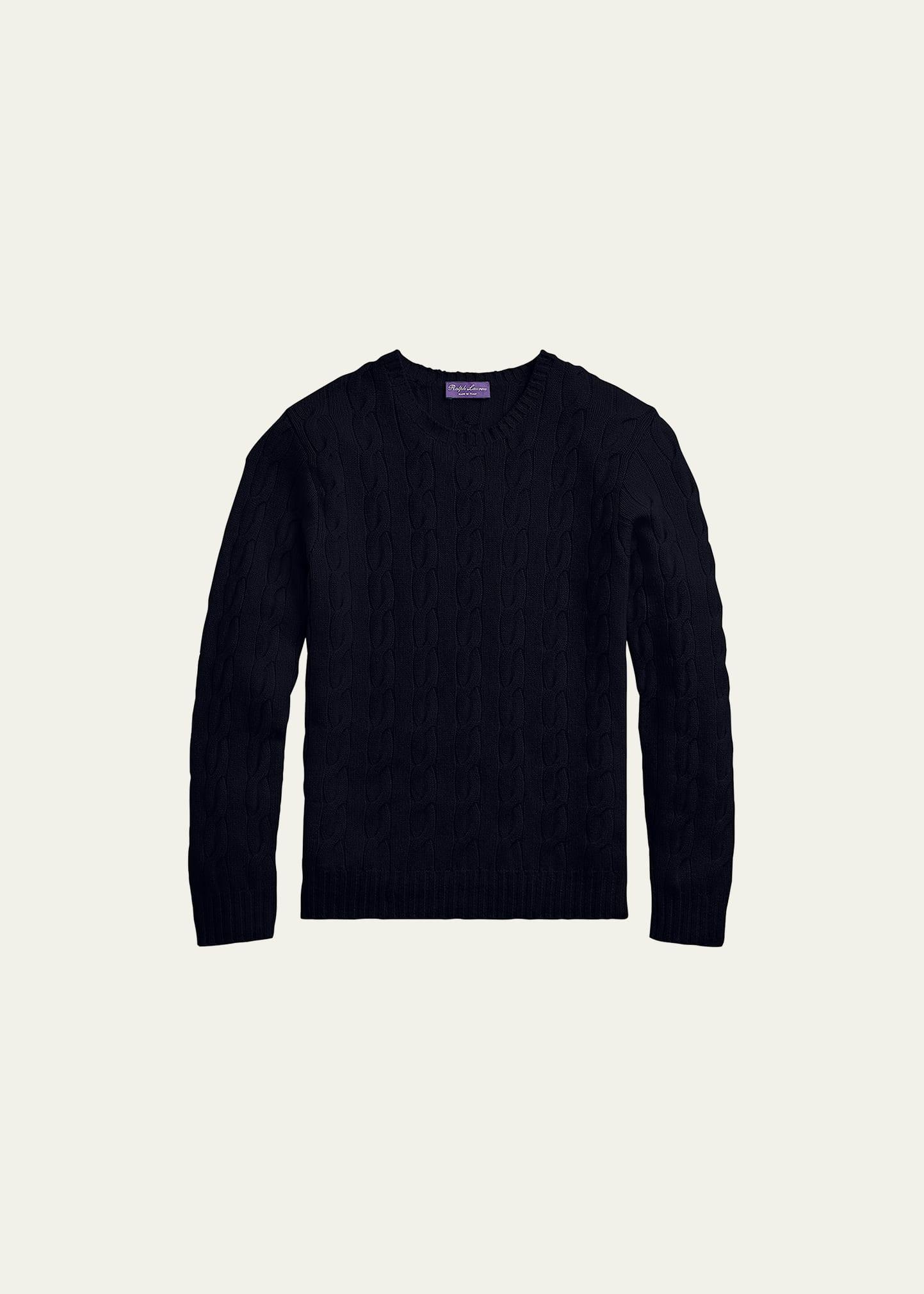 Cashmere Cable-Knit Crewneck Sweater Product Image