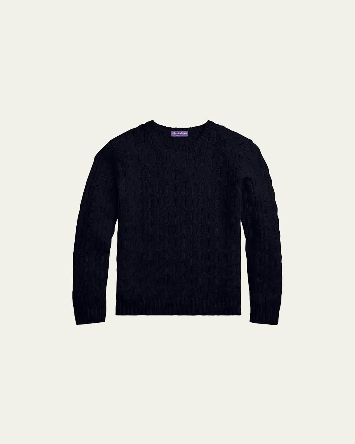 Cashmere Cable-Knit Crewneck Sweater Product Image