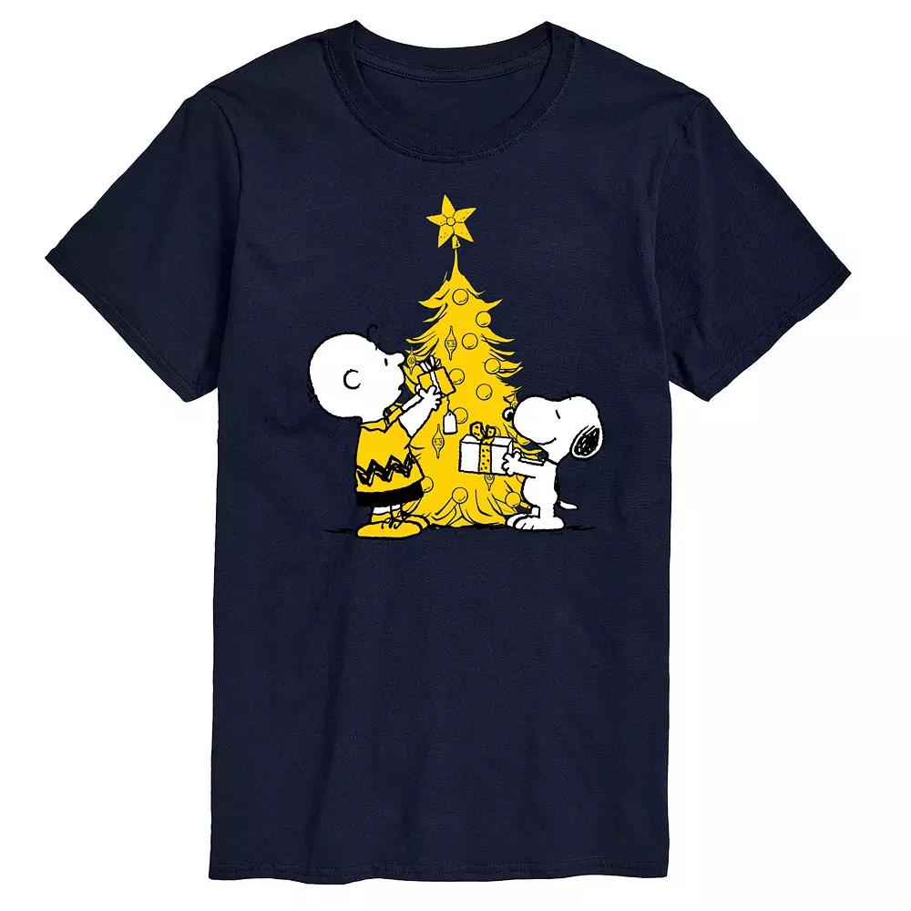Men's Peanuts Xmas Charlie Snoopy Graphic Tee,  Product Image