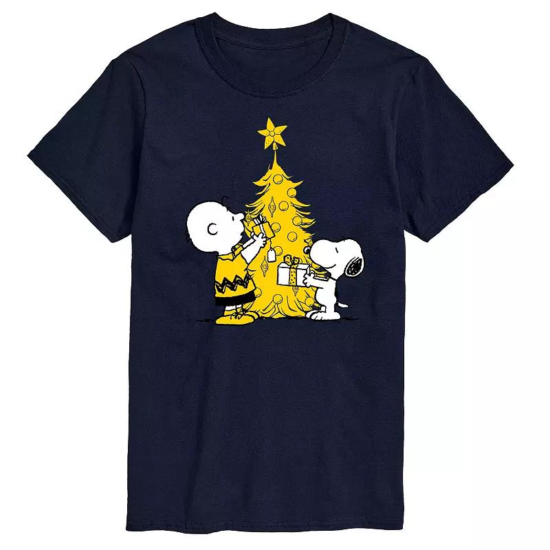 Men's Peanuts Xmas Charlie Snoopy Graphic Tee,  Product Image