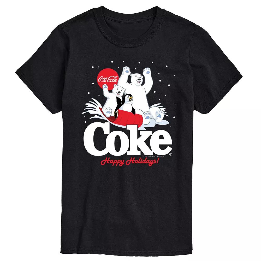 Men's CocaCola Happy Holidays Sledding Tee,  Product Image