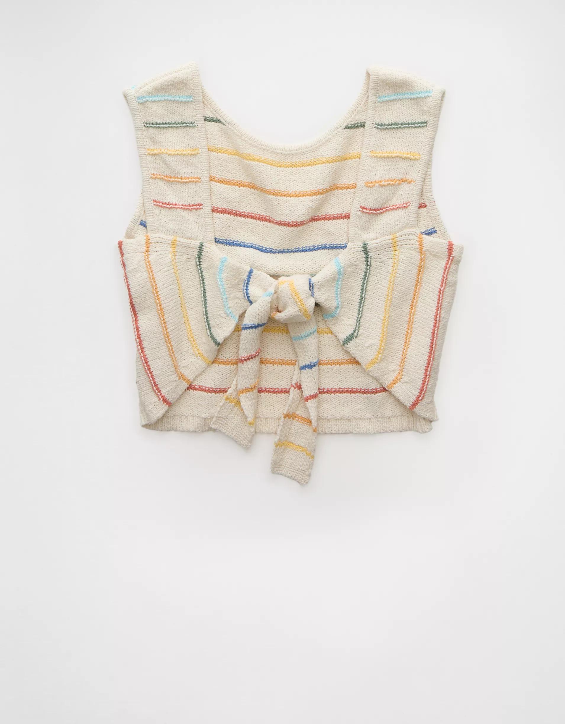 AE Pride Cropped Tie Back Sweater Tank Top Product Image