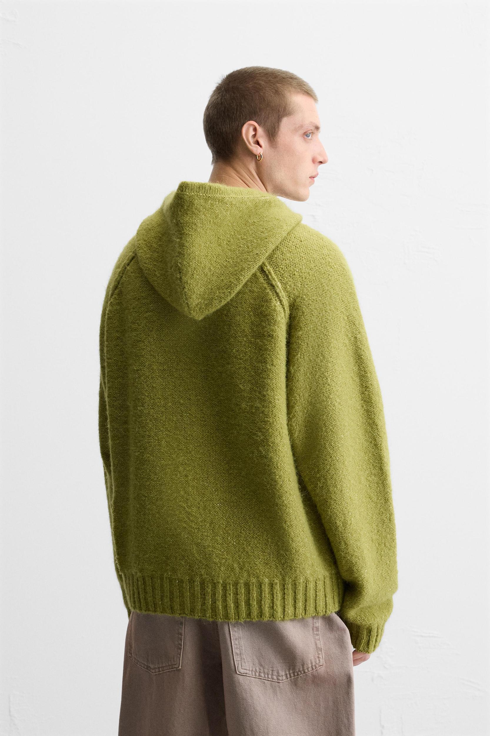 HOODED KNIT CARDIGAN Product Image