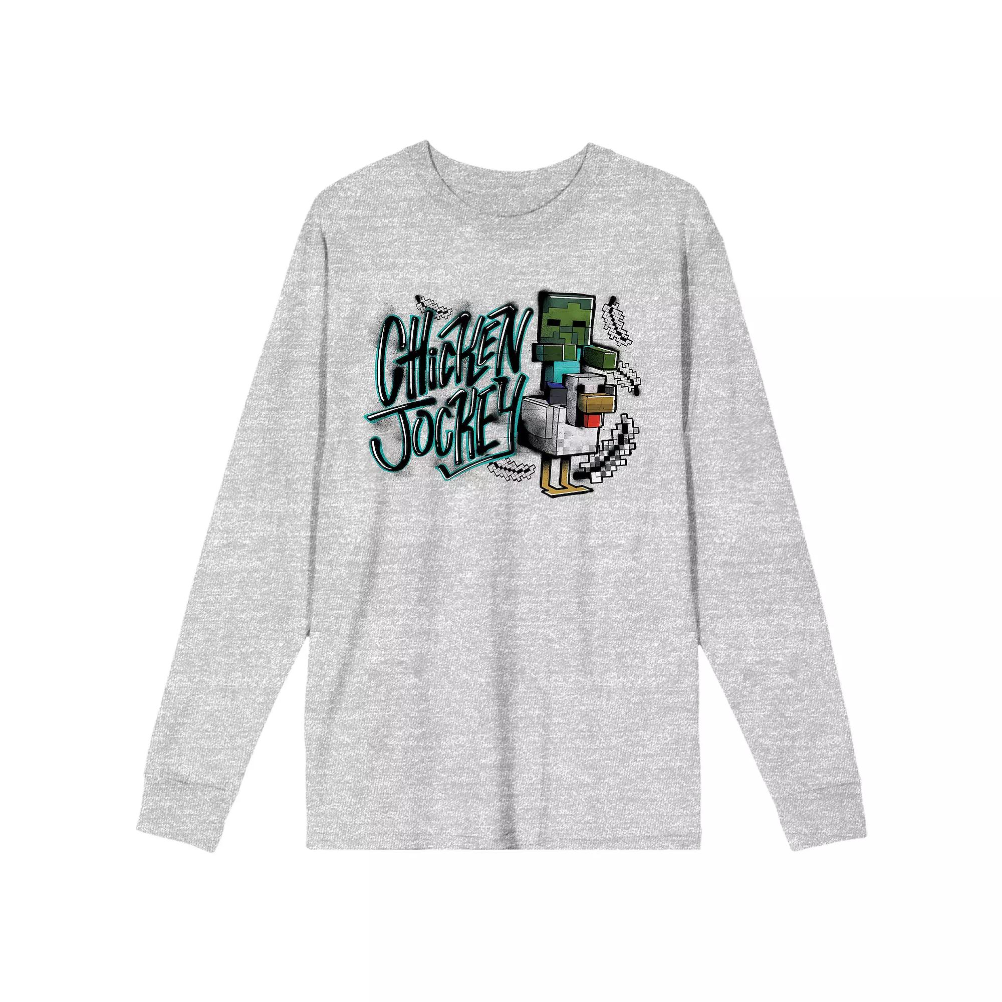 Men's Minecraft Chicken Jockey Long Sleeve Tee,  Product Image