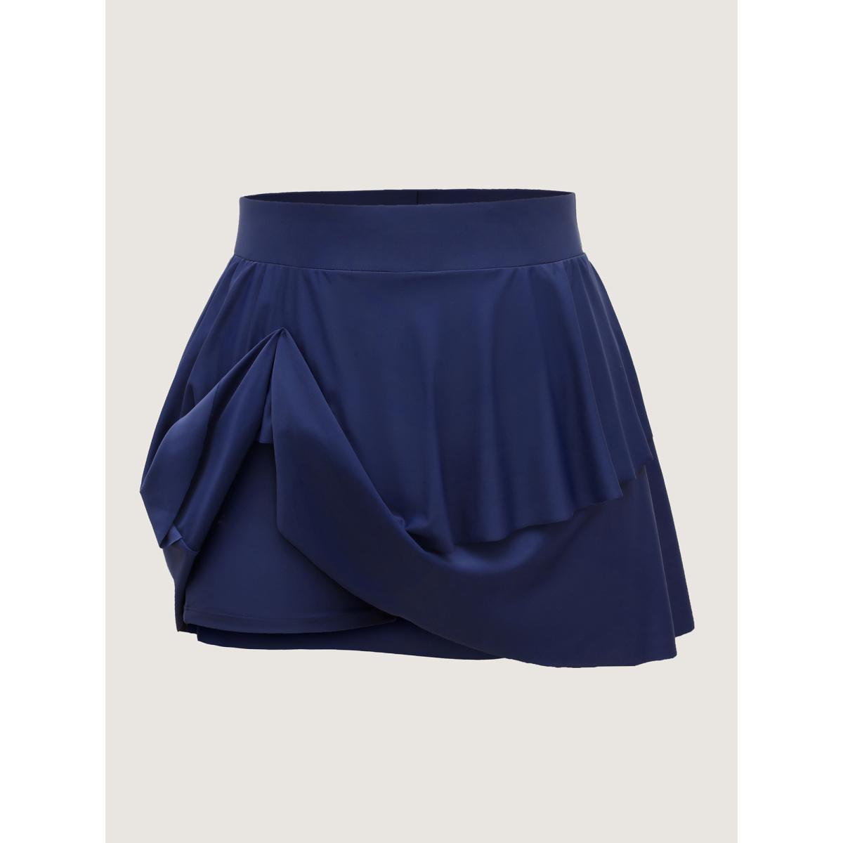 Plus Size Anti-Float Ties Pockets Swim Bottoms Women's Swimwear Indigo Beach High stretch Bodycon Mid Rise Side seam pocket Curve Swim Bottoms BloomChic 12/L Product Image