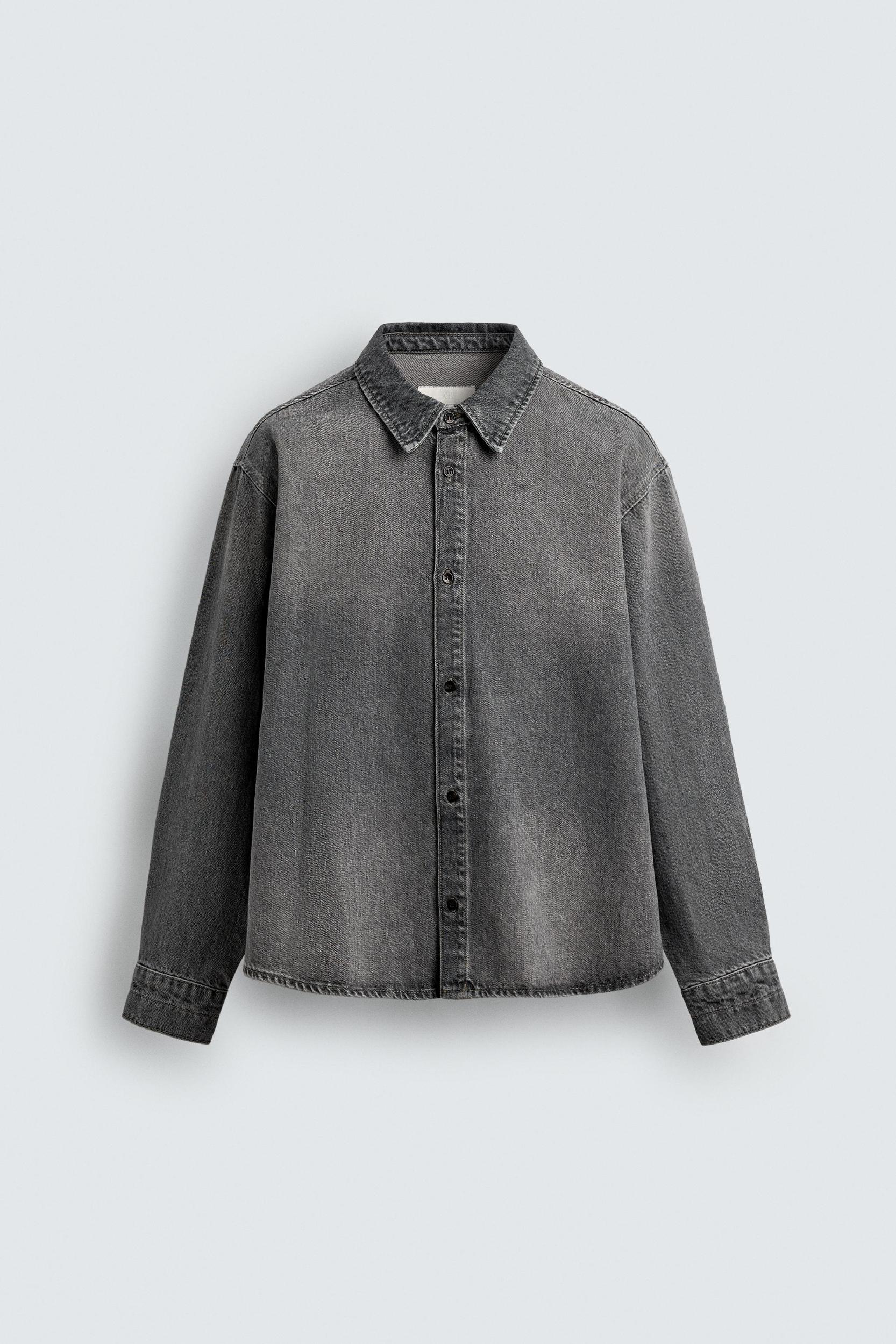 WASHED RELAXED FIT DENIM SHIRT Product Image