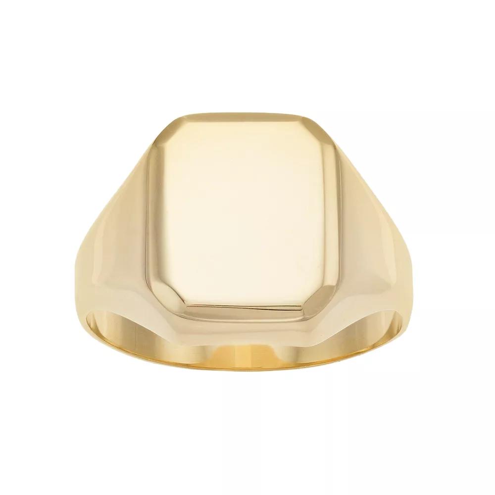 14k Gold Rectangular Signet Ring, Women's, Size: 7 Product Image