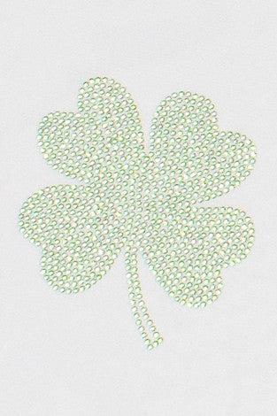 Rhinestone Shamrock Mesh Tee Product Image