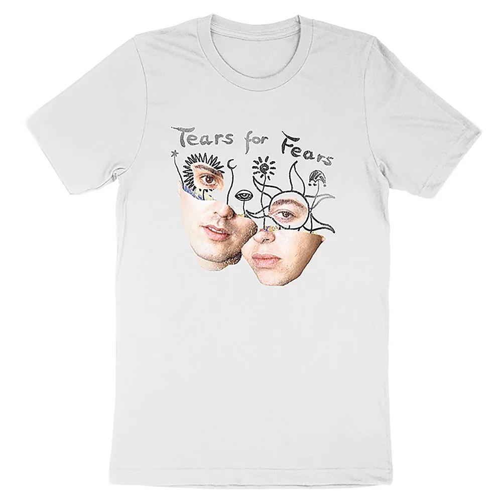 Men's Tears For Fears Face Collage Tee, Size: Small, White Product Image