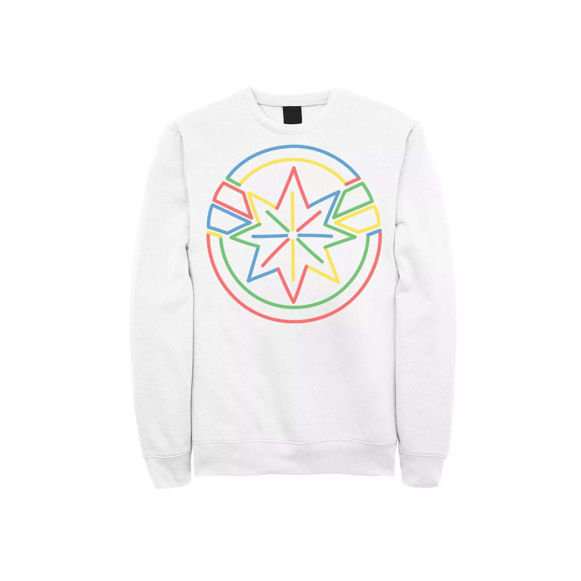 Men's Marvel Captain Marvel Colorful Line Art Logo Sweatshirt,  Product Image