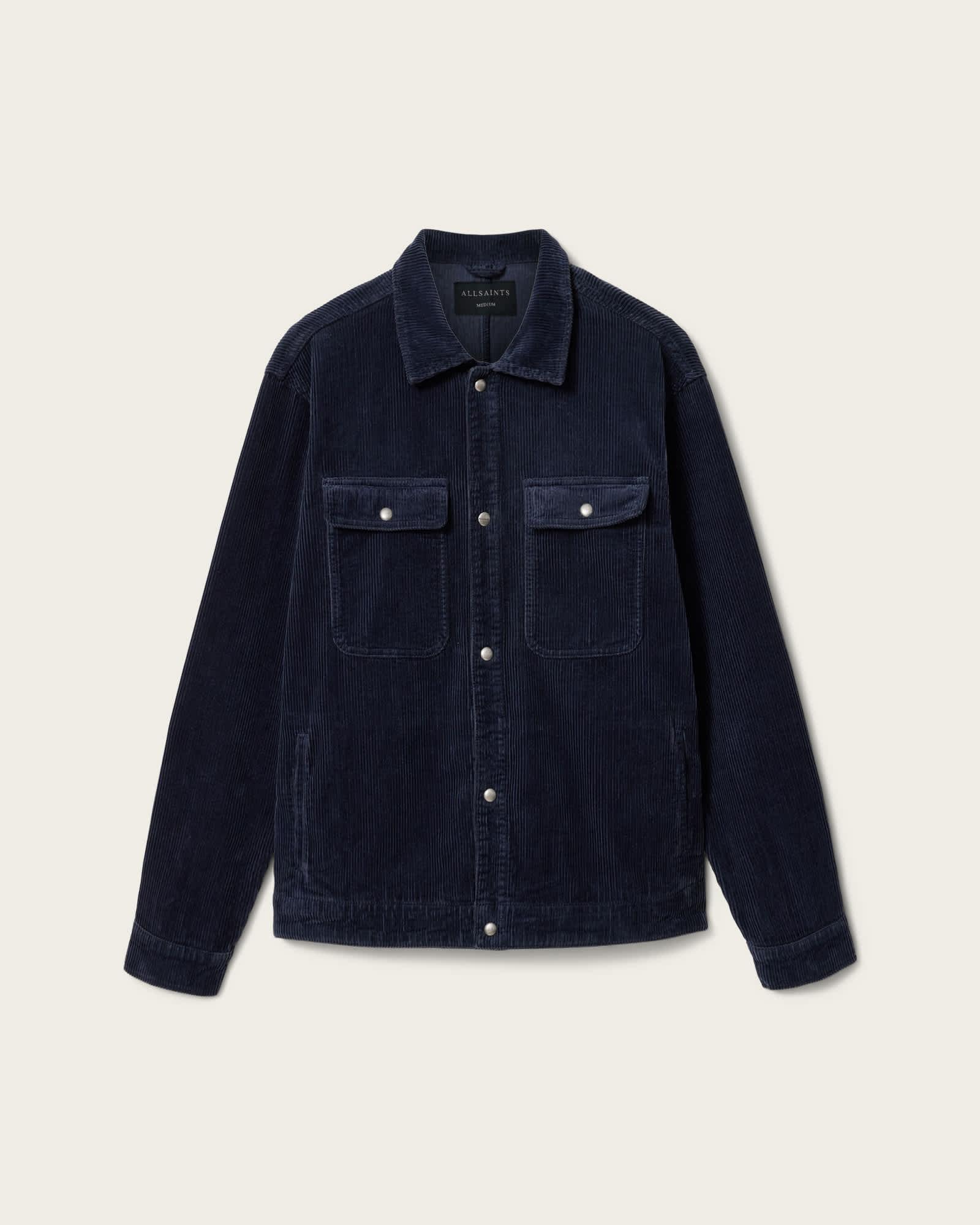 Castleford Corduroy Overshirt MOONLIT BLUE | ALLSAINTS US Product Image