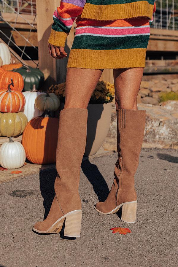 The Shiloh Faux Nubuck Knee High Boot In Brown Product Image