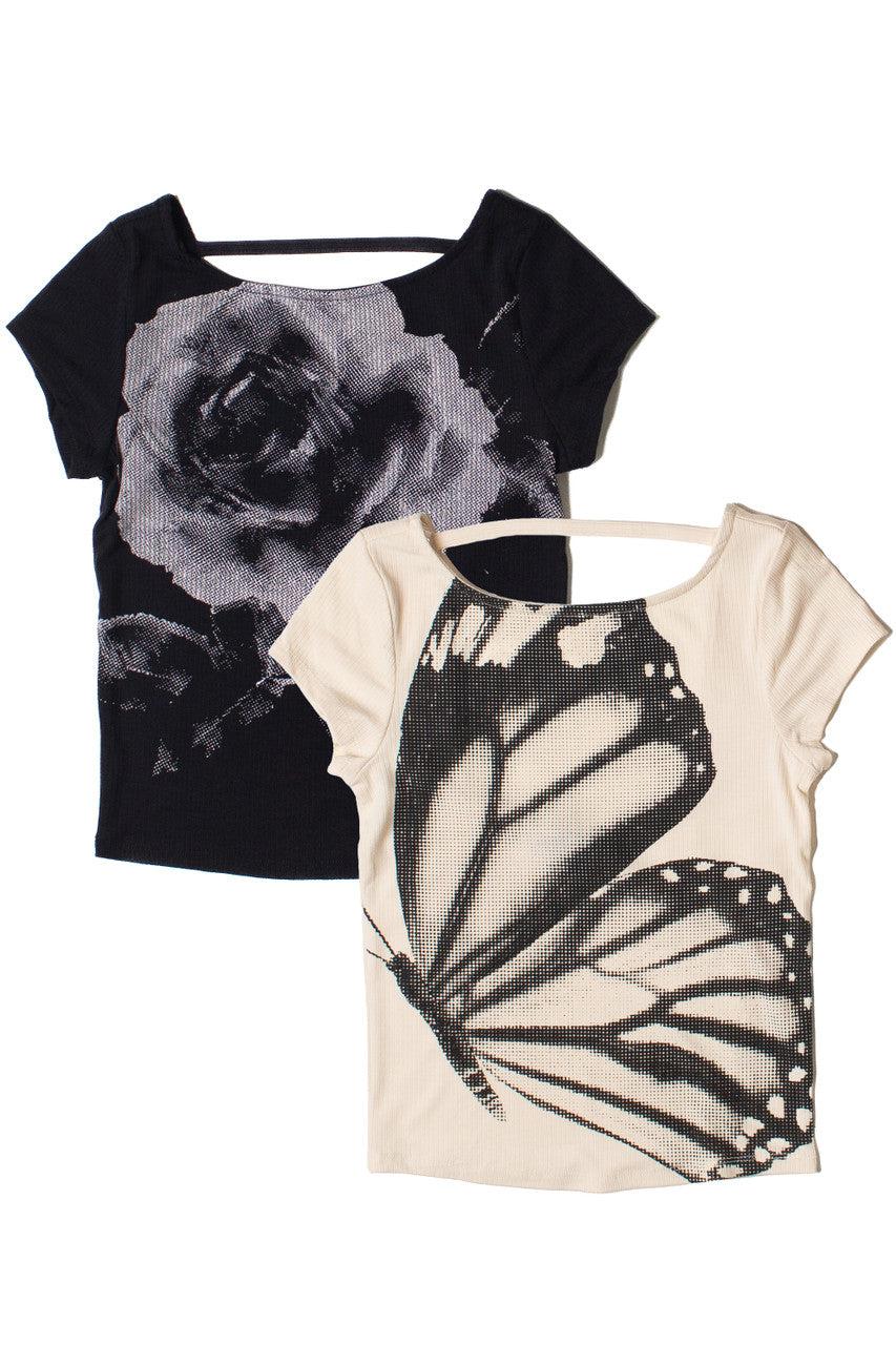 Open Back Halftone Graphic Tee Product Image