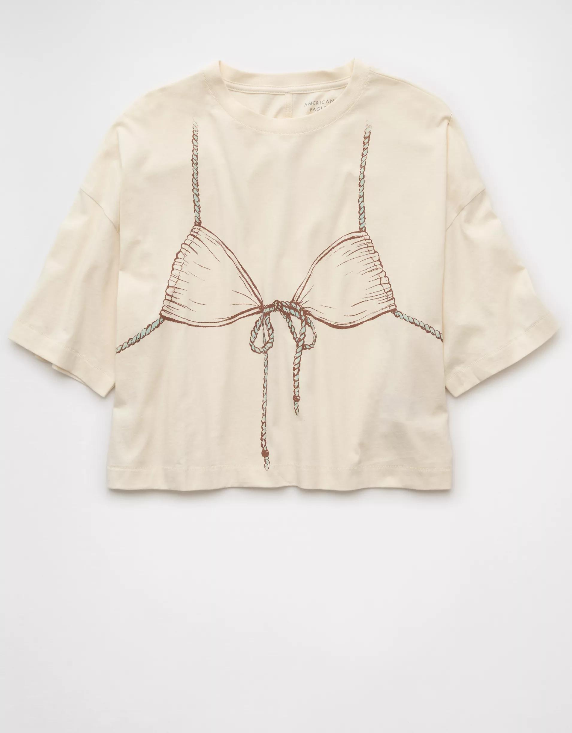 AE Boxy Cropped Bikini Graphic T-Shirt Product Image