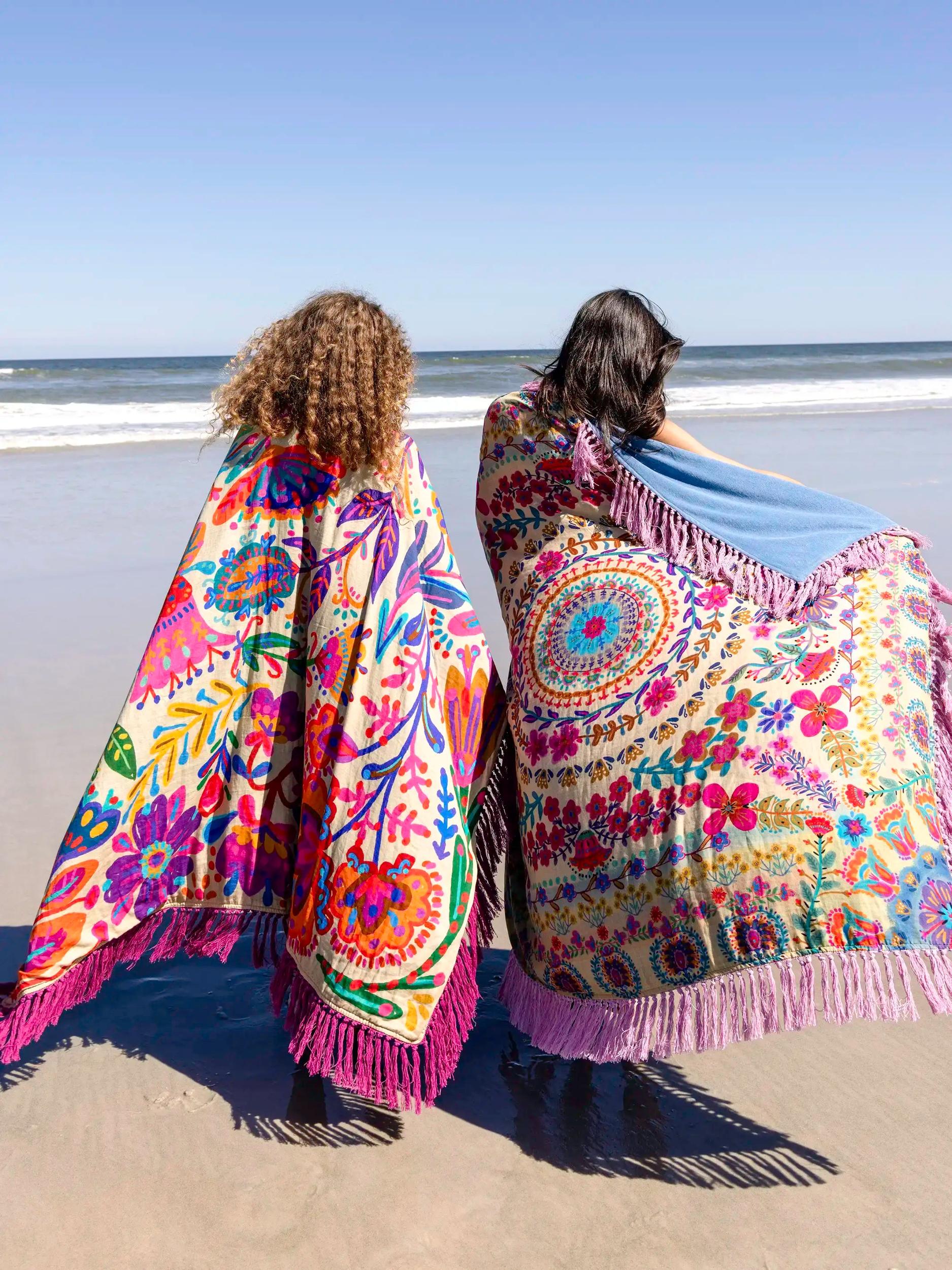 XL Shabana Beach Towel - Rainbow Cream Floral Product Image