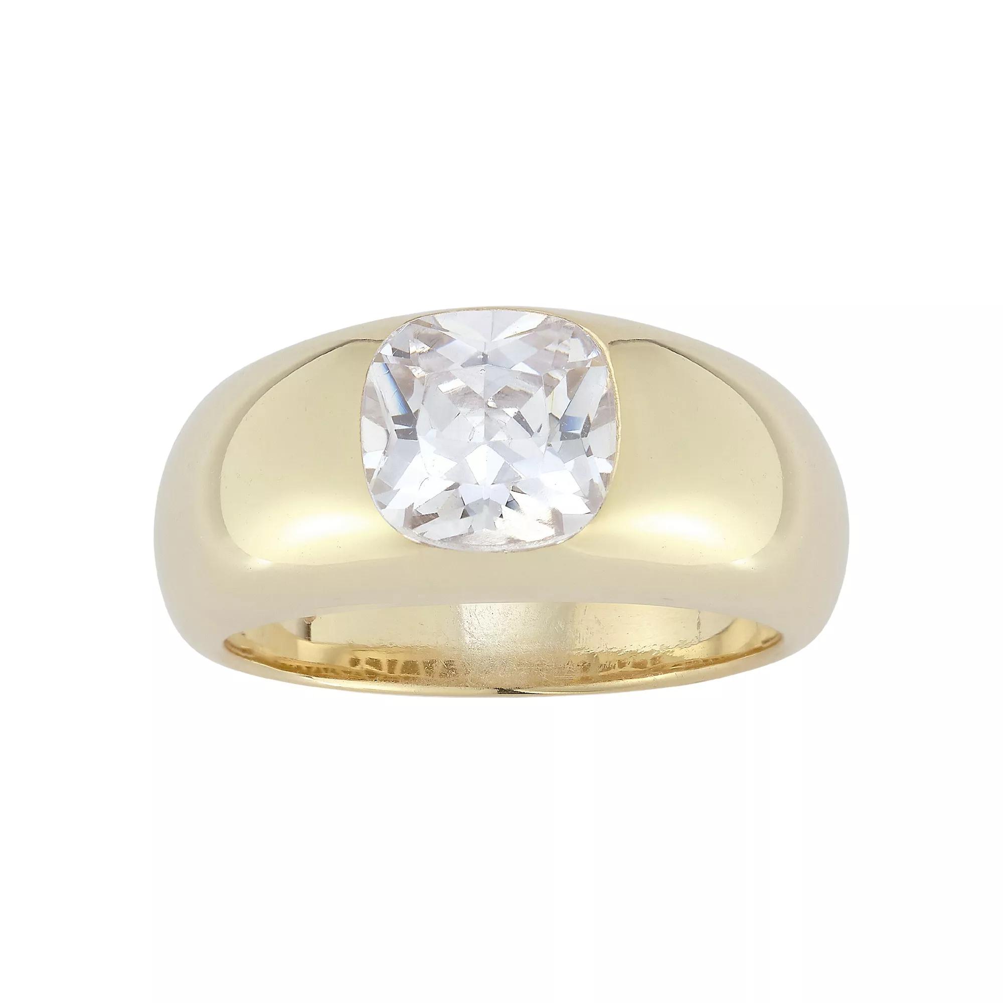 Sunkissed Sterling Cubic Zirconia Dome Ring, Women's, Size: 6, Gold Tone Product Image