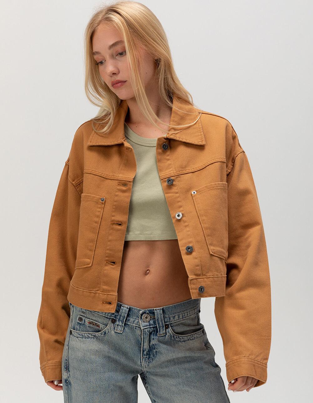 VANS Raynes Womens Crop Trucker Jacket - CAMEL Product Image