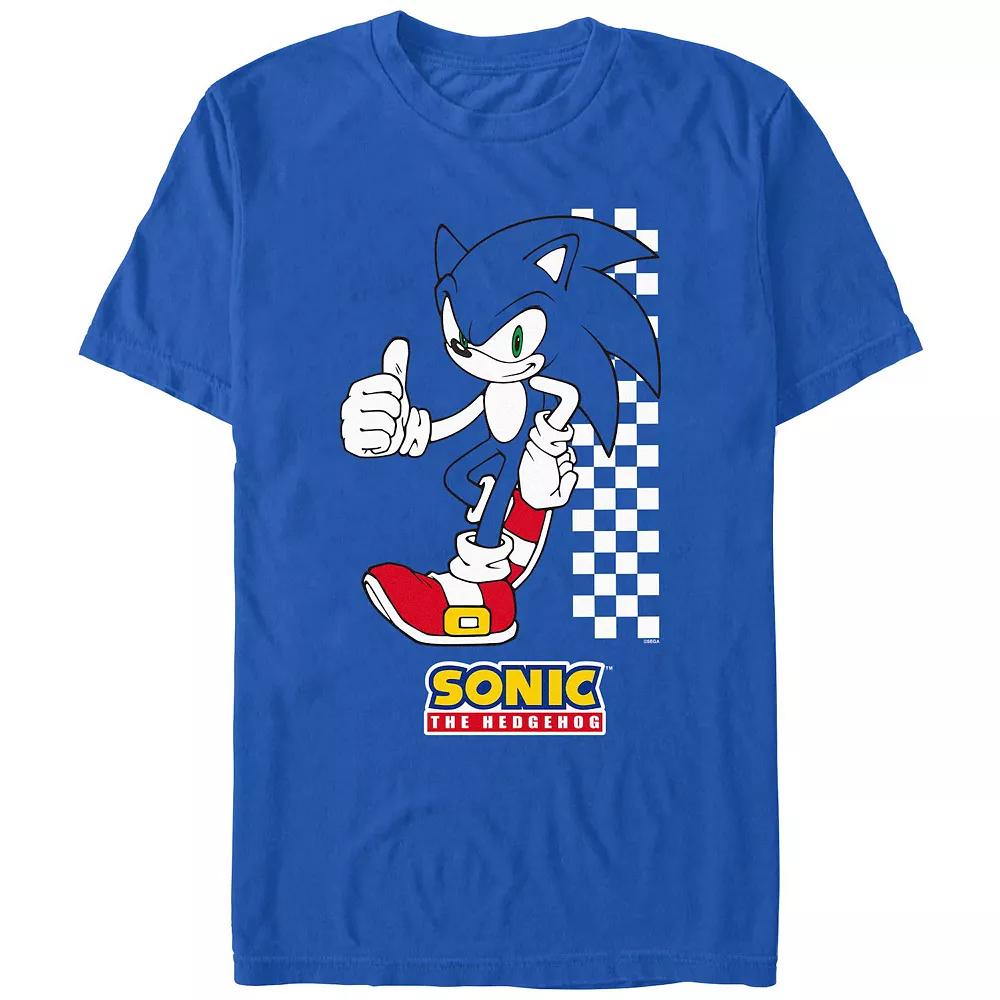 Men's Sonic The Hedgehog Thumbs Up Graphic Tee, Size: Large, Royal Product Image
