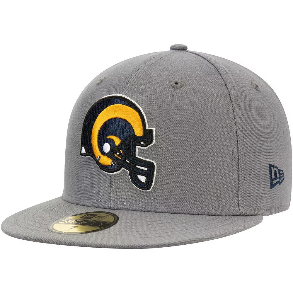 Men's New Era Graphite Los Angeles Rams Throwback Logo Storm 59FIFTY Fitted Hat, Size: 8, Dark G Product Image