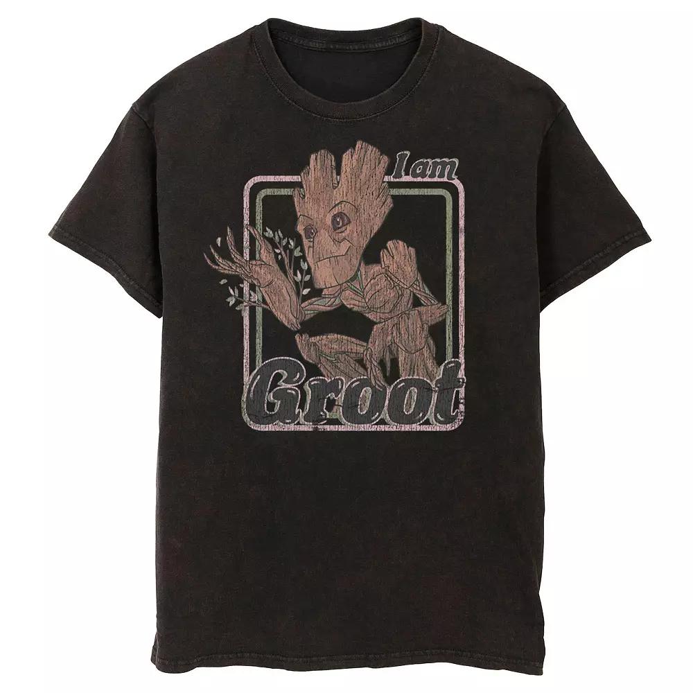 Men's Marvel Guardians Of The Galaxy I Am Groot Retro Portrait Tee, Size: XL, Black Product Image