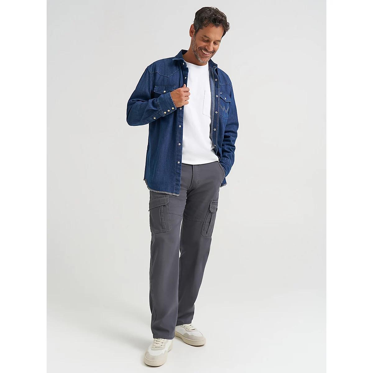 Wrangler® Men's Five Star Premium Relaxed Fit Flex Cargo Pant in Olive Drab Product Image