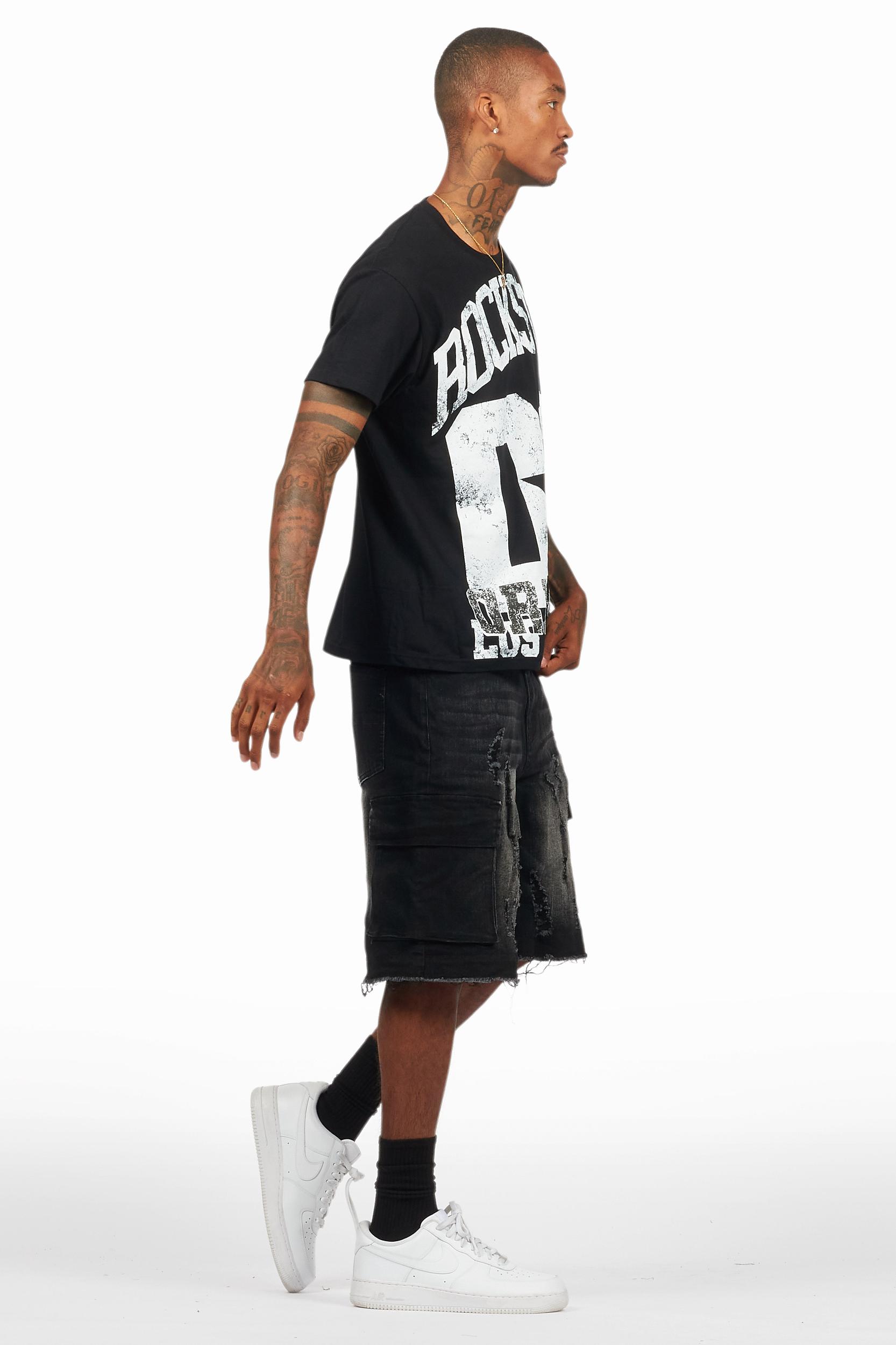 Kalix Black T-Shirt/Denim Short Set Male Product Image
