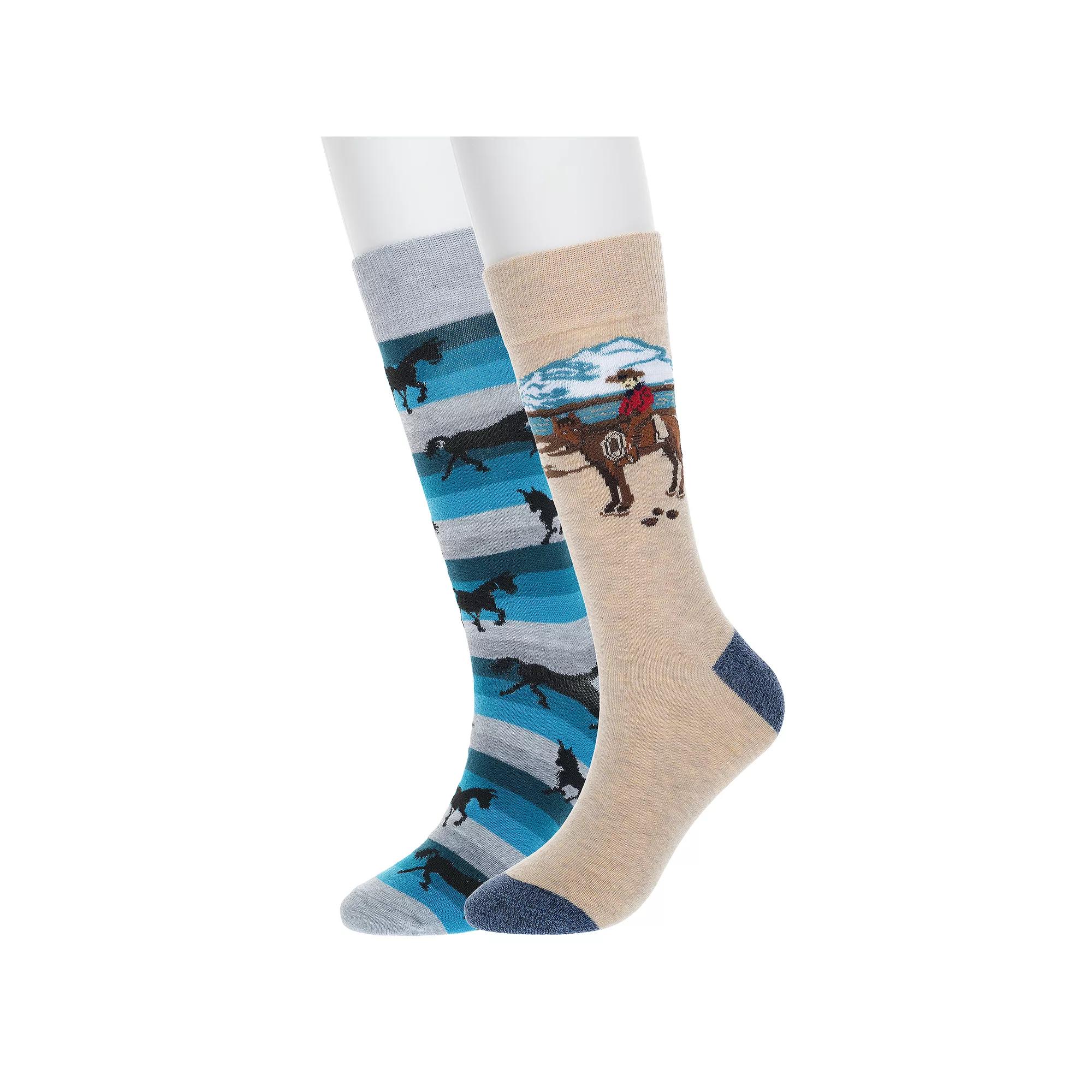 Men's Twisted Toes 2-Pack Novelty Socks, Horses Product Image