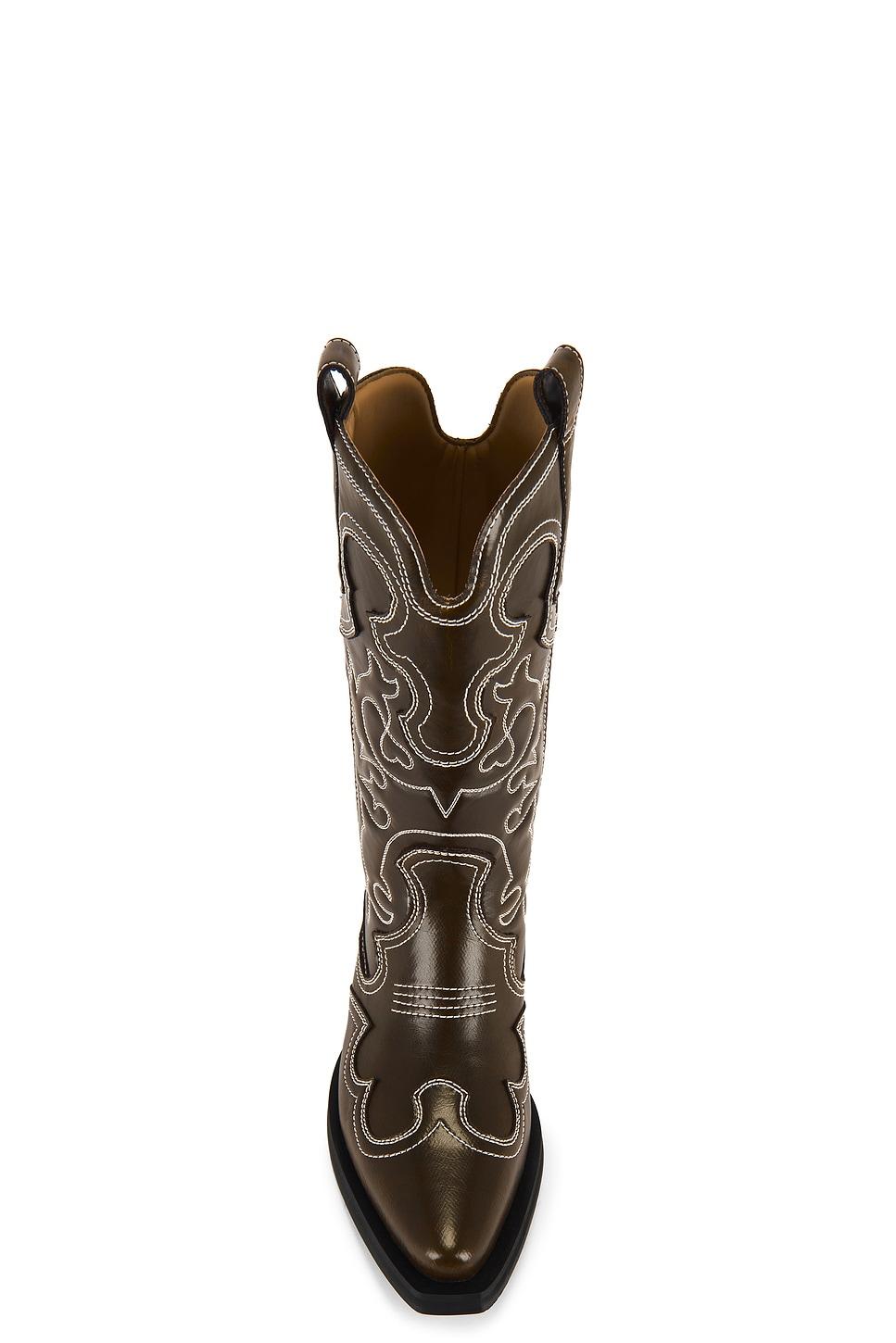 Mid Shaft Embroidered Western Boot Ganni Product Image