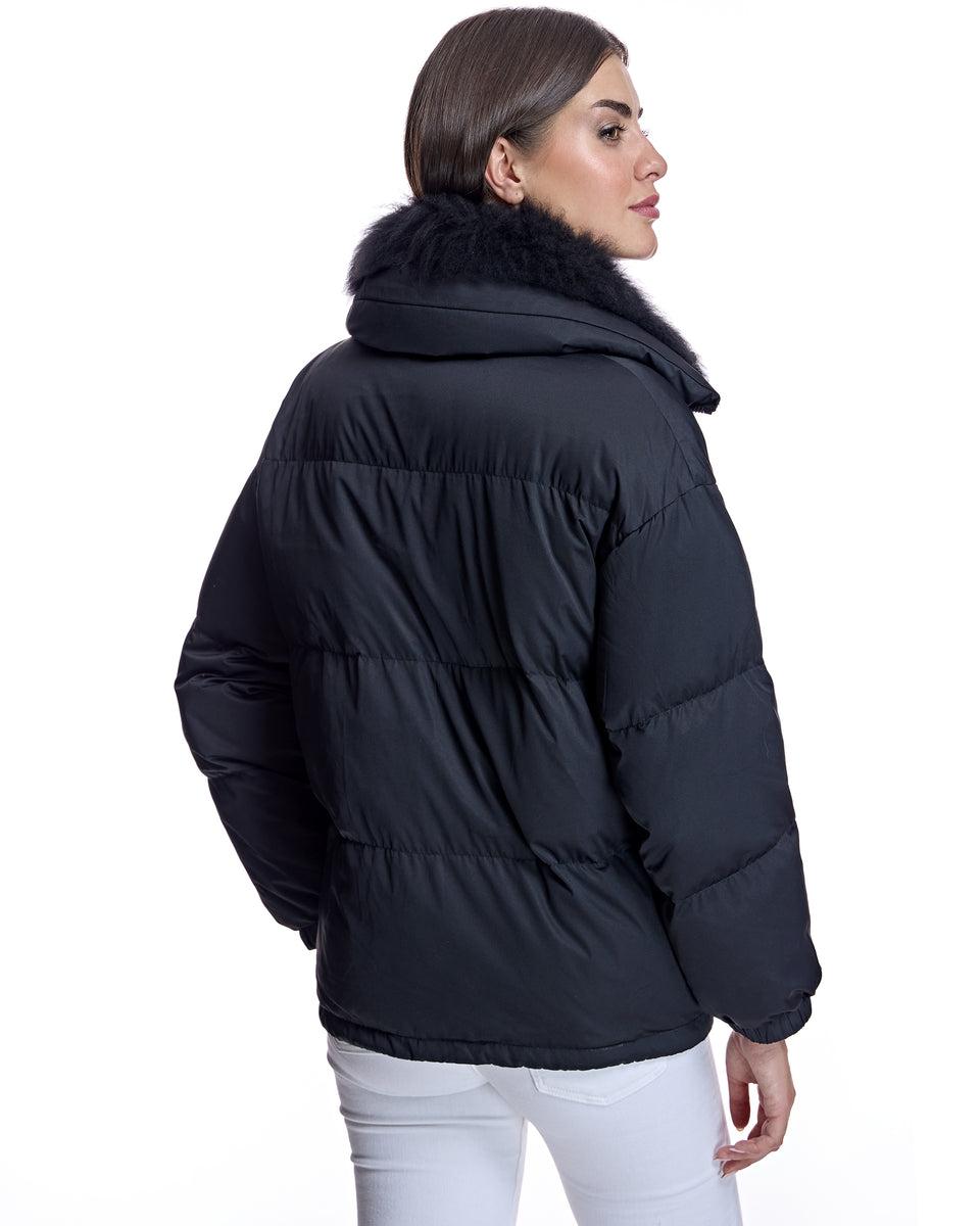 Polyblend Jacket with Cashmere Lamb Trim Product Image
