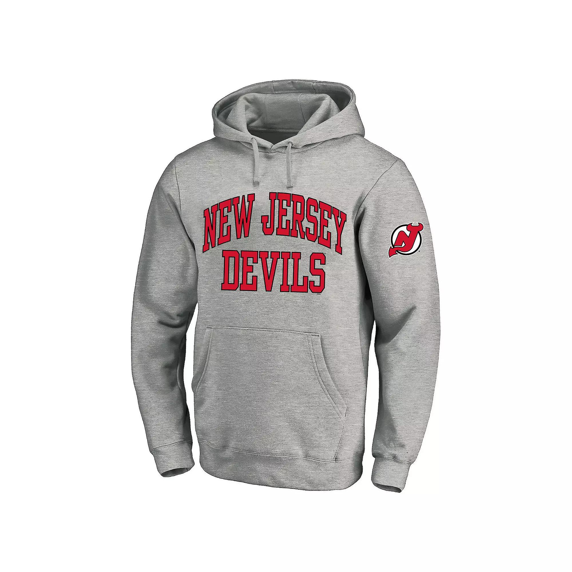 Men's Fanatics Heather Gray New Jersey Devils Big & Tall Fleece Pullover Hoodie,  Product Image