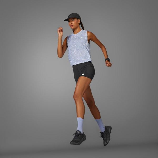 adidas Own the Run CLIMACOOL 3-Stripes Tank Top Dash Grey L Womens Product Image