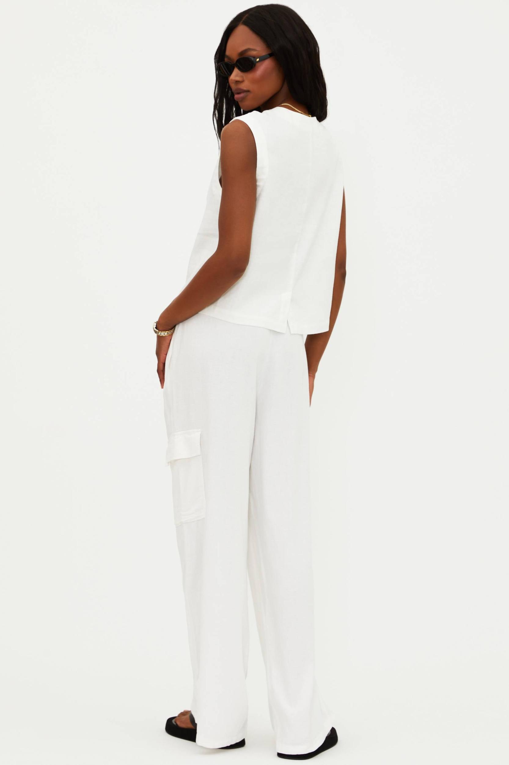 Amara Pant White Linen Product Image