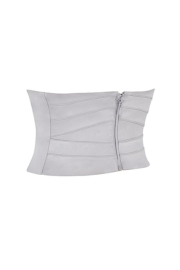 Vienne  grey satin underbust corset - sale Product Image