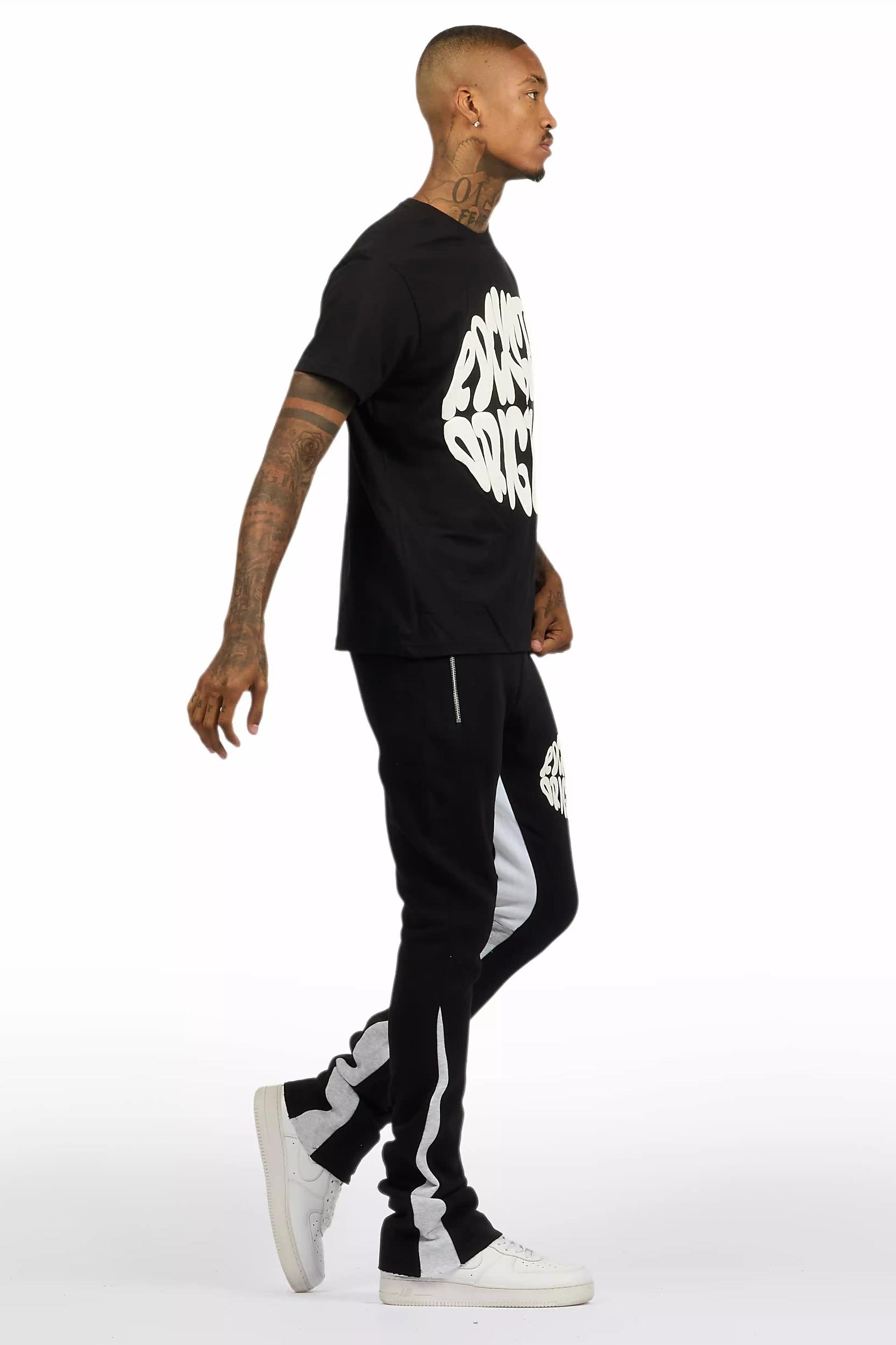 Thierry Black T-Shirt/Stacked Flare Track Set Male Product Image