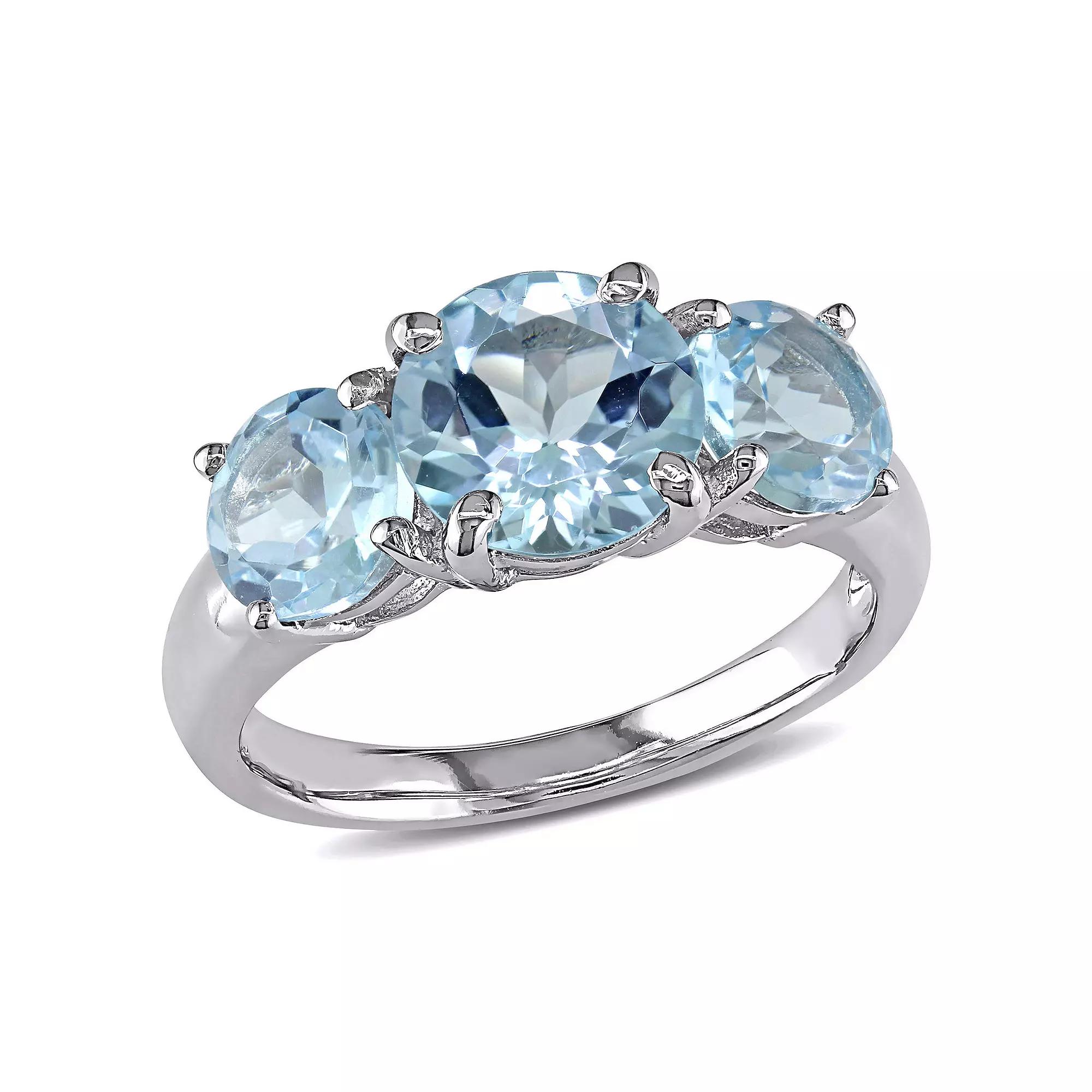 Stella Grace Sterling Silver Sky Blue Topaz 3-Stone Ring, Women's, Size: 8.50 Product Image