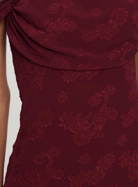 Azura Off The Shoulder Maxi Dress Burgundy Product Image