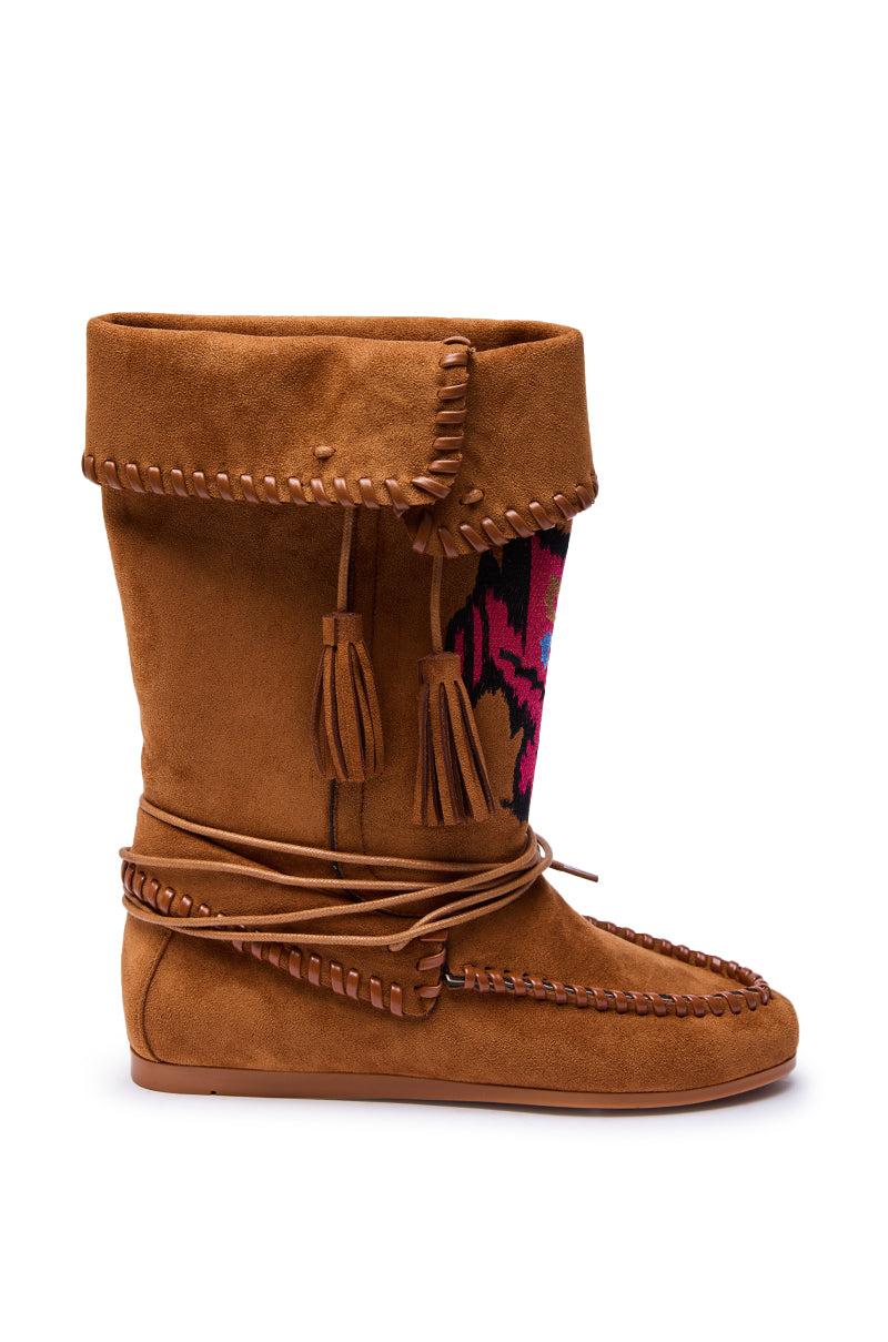 AZALEA WANG WERET CHESTNUT FLAT BOOTIE Product Image