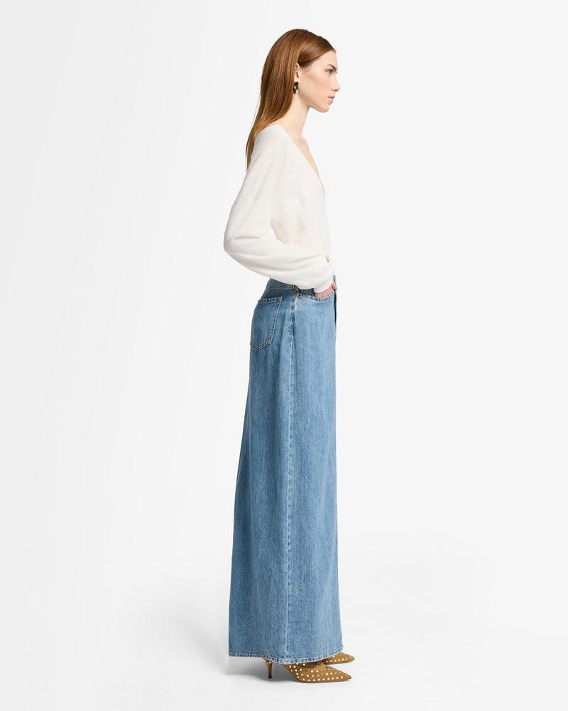 Indigo Linen Maxi Skirt Product Image