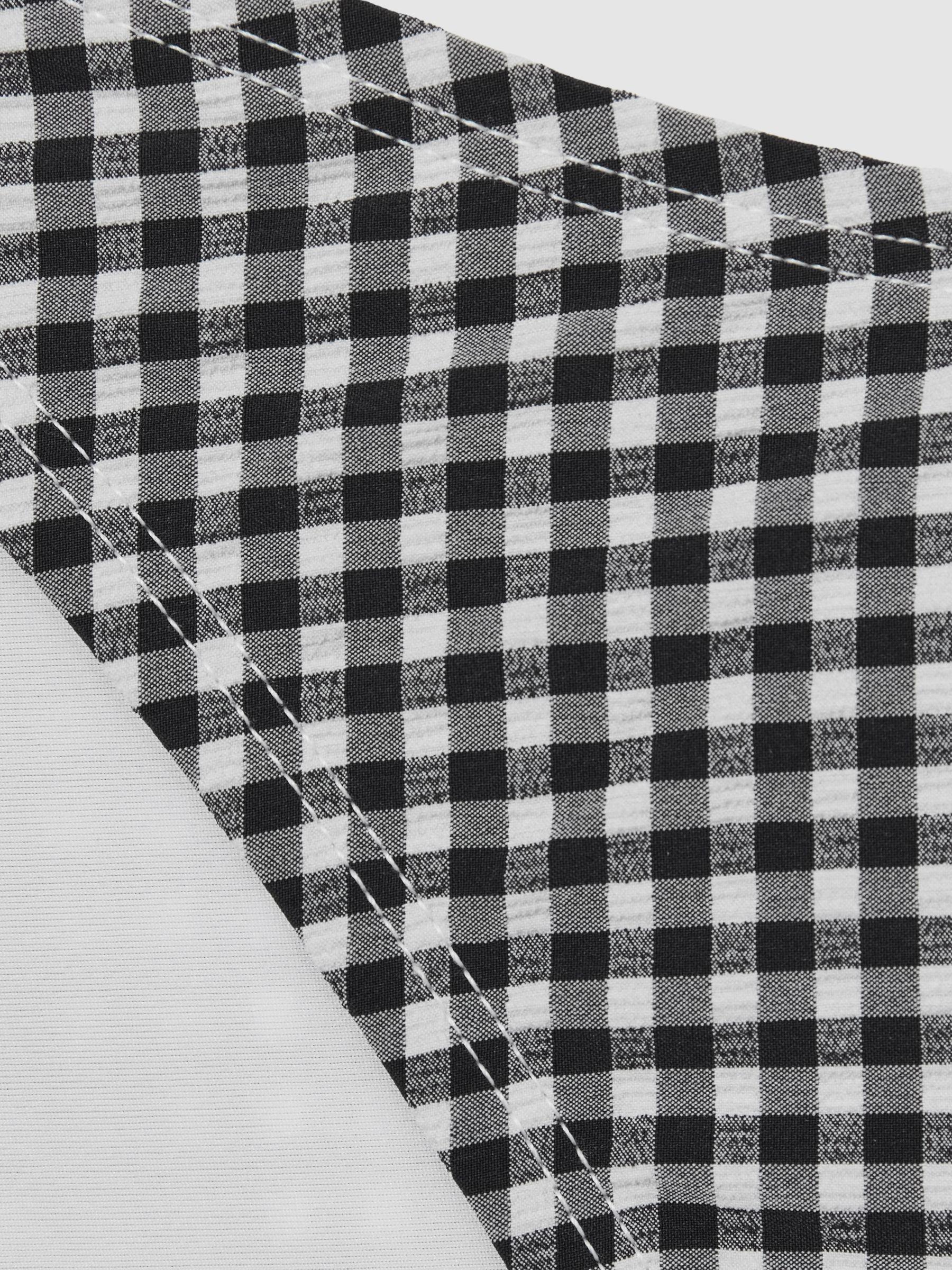 Good American Gingham Bikini Top in Black Product Image