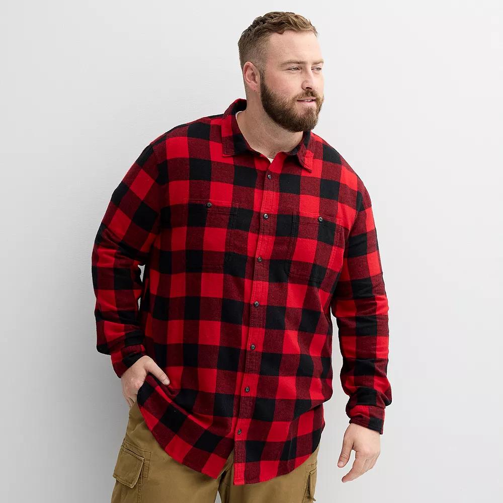 Big & Tall Sonoma Goods For Life® Long Sleeve Flannel Shirt, Men's,  Product Image