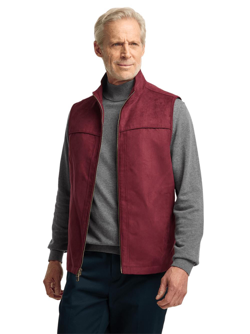 Microsuede Vest - Burgundy Product Image
